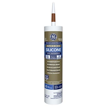 GE GE5080 Silicone 2+ Window and Door Caulk 10.1 oz Tube Brown