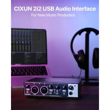 CIXUN 2i2 USB-C Audio Interface for PC/Mac Recording, 24-bit/192kHz, Dual TS/XLR Inputs, +48V Phanto...