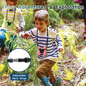 Binoculars for Kids High-Resolution 8x21, Gift for Boys & Girls Shockproof Compact Kids Binoculars for Bird Watching, Hiking, Camping, Travel, Learning, Spy Games & Exploration (Pink)