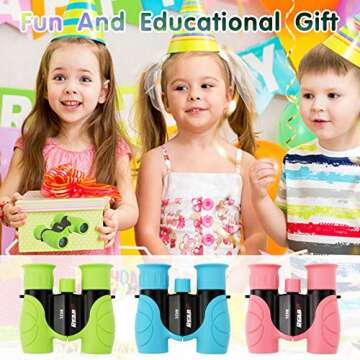 Binoculars for Kids High-Resolution 8x21, Gift for Boys & Girls Shockproof Compact Kids Binoculars for Bird Watching, Hiking, Camping, Travel, Learning, Spy Games & Exploration (Pink)