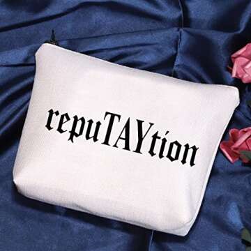 POFULL Music Lover Gift for Fans Singer Inspired Makeup Bag RepuTAYtion Cosmetic Bag for Women(repuTAYtion bag)