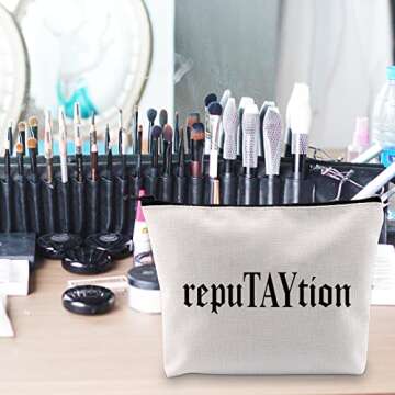 POFULL Music Lover Gift for Fans Singer Inspired Makeup Bag RepuTAYtion Cosmetic Bag for Women(repuTAYtion bag)