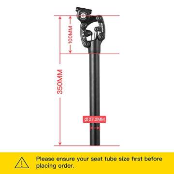 SR Suntour SP12 NCX bike Suspension Seatpost with Cover (27.2mm x 350mm)