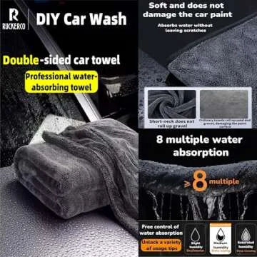 R RUCKERCO Microfiber Towels for Ultra-Soft Car & Home Cleaning