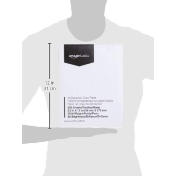 Amazon Basics Copy Paper 8.5 x 11 inches 20 lb 92 Bright