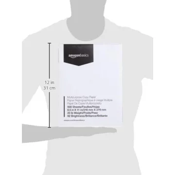 Amazon Basics Copy Paper 8.5 x 11 inches 20 lb 92 Bright
