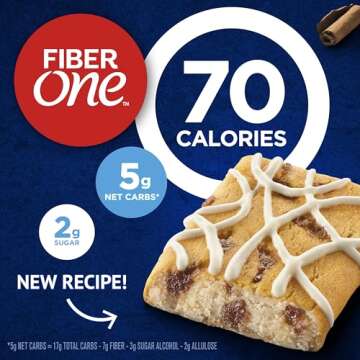 Fiber One 70 Calorie Soft-Baked Bars, Cinnamon Coffee Cake, 18 ct
