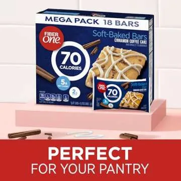 Fiber One 70 Calorie Soft-Baked Bars, Cinnamon Coffee Cake, 18 ct