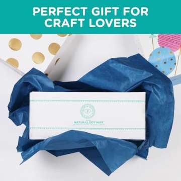 Hearts & Crafts Candle Wax - Soy Wax for Candle Making Kit - 10 lbs Wax Flakes, 100 Pieces 6-Inch Candle Wicks, 2 Metal Centering Devices - Soy Candle Wax Bulk and DIY Candle Making Supplies