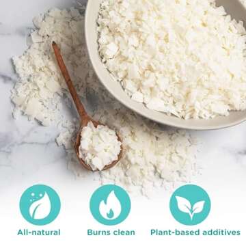 Hearts & Crafts Candle Wax - Soy Wax for Candle Making Kit - 10 lbs Wax Flakes, 100 Pieces 6-Inch Candle Wicks, 2 Metal Centering Devices - Soy Candle Wax Bulk and DIY Candle Making Supplies