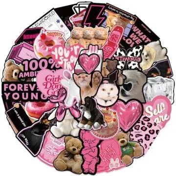 Stickers Aesthetic Waterproof Laptop Stickers Decals for Water Bottle Vintage Scrapbook Stickers for...