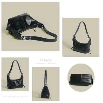 Shoulder Bag for Women Hobo Handbag Purse Y2K Cool Tote Bag Designer Satchel Bag, Black