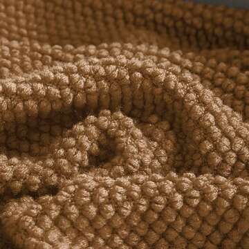 LOMAO Knitted Throw Blanket with Tassels Bubble Textured Soft Blanket Lightweight Warm Throws for Couch Cover Home Decor (Khaki, 50x60)