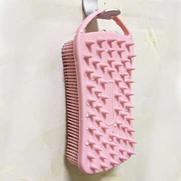 2 PC Silicone Exfoliating Body Scrubber, 2 in 1 Silicone Body Shampoo Brush, Soft Silicone Loofah fo...