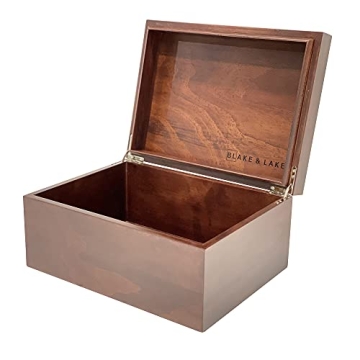 Blake & Lake Dark Oak Wood Storage Box with Lid