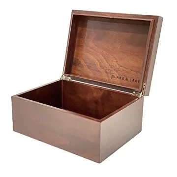 Blake & Lake Dark Oak Wood Storage Box with Lid