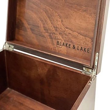 Blake & Lake Dark Oak Wood Storage Box with Lid