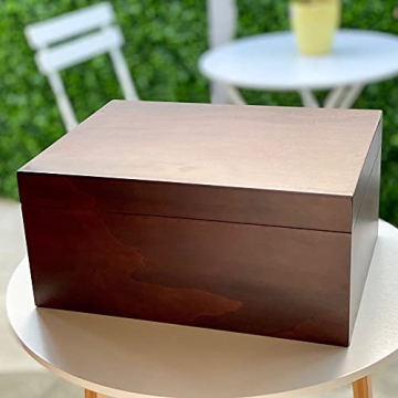 Blake & Lake Dark Oak Wood Storage Box with Lid