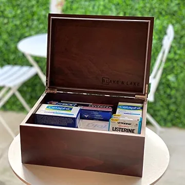 Blake & Lake Dark Oak Wood Storage Box with Lid