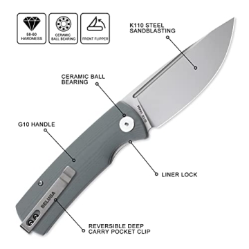 Petrified Fish Beluga K110 Steel Folding Knife