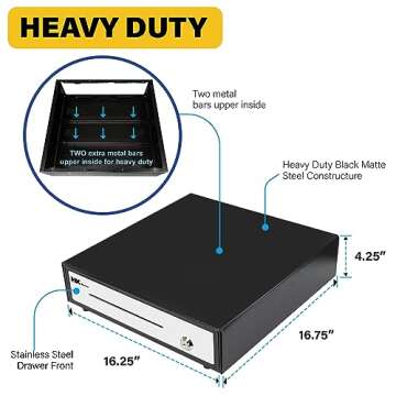 Compact Heavy Duty Manual Push-Open Cash Drawer