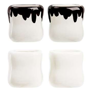 Okllen 4 Pack Ceramic Hot Chocolate Mugs, Mother's Day Gift, 7 Oz Marshmallow Mugs Set Cute Coffee Mug Set, Funny Coffee Mug for Couple, Mother's Day, Anniversary, Wedding Gift, 4 Animal Styles