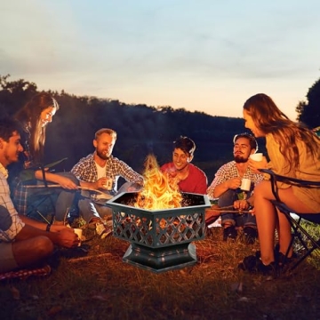 F2C Hex-Shaped 24 Inch Fire Pit for Outdoor Fun