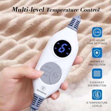 Westinghouse Heated Throw Blanket, Cozy Soft Flannel to Sherpa Electric Throw with 6 Heating Levels ...