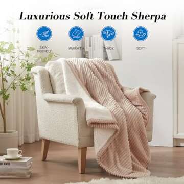 Westinghouse Heated Throw Blanket, Cozy Soft Flannel to Sherpa Electric Throw with 6 Heating Levels & 2-10 Hours Auto Shut Off, Fast Heating & ETL Certification, Machine Washable, 50x60 Inch, Beige