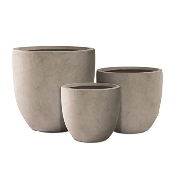 Kante 20" Round Decorative Concrete Planters Set of 3