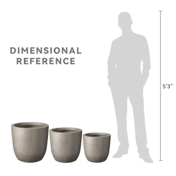 Kante 20" Round Decorative Concrete Planters Set of 3