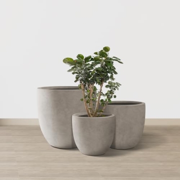 Kante 20" Round Decorative Concrete Planters Set of 3