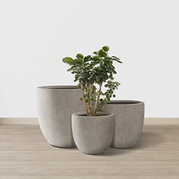 Kante 20" Round Decorative Concrete Planters Set of 3