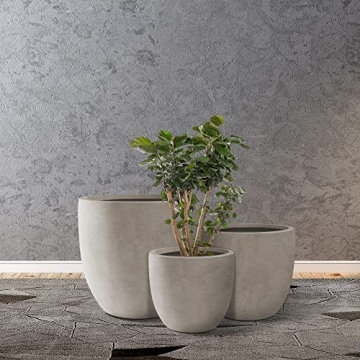 Kante 20" Round Decorative Concrete Planters Set of 3