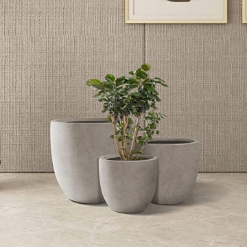 Kante 20" Round Decorative Concrete Planters Set of 3