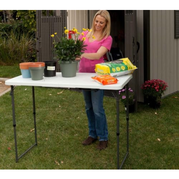 Lifetime Fold-in-Half Adjustable Folding Table - 4FT