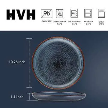 HVH Porcelain Dinner Plates Set - Elegant & Versatile