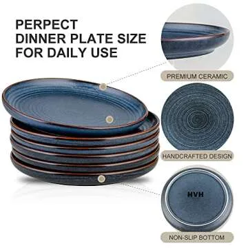 HVH Porcelain Dinner Plates Set - Elegant & Versatile