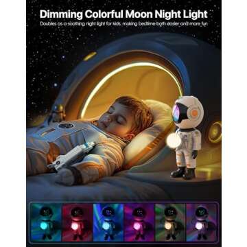 Rossetta Astronaut Galaxy Projector, Star Projector for Bedroom, LED Night Light for Kids Room with Timer and Remote, Room Decor Aesthetic, Home Decor, Gifts for Adults, Teens, Christmas, Birthday