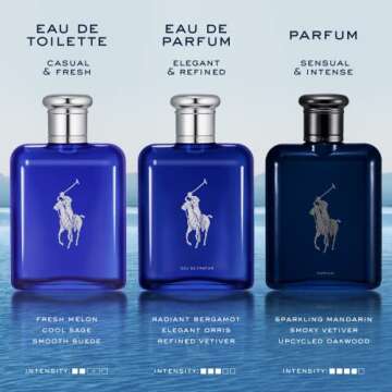 RALPH LAUREN FRAGRANCES Polo Blue - Eau de Toilette - Men's Cologne - Aquatic & Fresh - With Citrus, Sage, and Suede - Medium Intensity - 2.5 Fl Oz