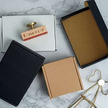 RUSPEPA Recyclable Corrugated Box Mailers - 6" x 4" x 1" - Cardboard Box Perfect for Shipping Small Mobile Phone Case - 50 Pack - Black