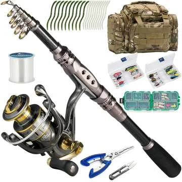 Dr.Fish 125pcs Fishing Kit - Carbon Fiber Rods & Reels