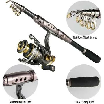 Dr.Fish 125pcs Fishing Kit - Carbon Fiber Rods & Reels