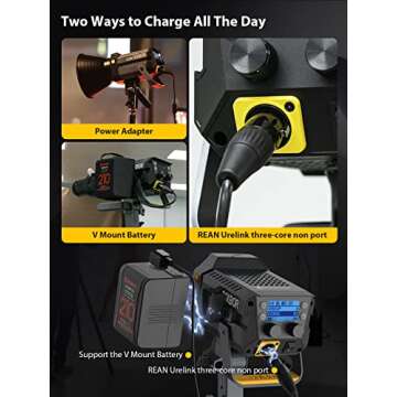 Video Light, COLBOR CL220 220W Continuous Lighting 2700-6500K Bi-Color CRI96+ 52,700Lux at 3.3ft COB Studio Light with Bowens Mount APP 10 Light Effects for Film Live, Video-Light-Studio-Photography