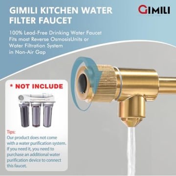 Shop GIMILI 3-in-1 Brushed Gold Kitchen Faucet Today