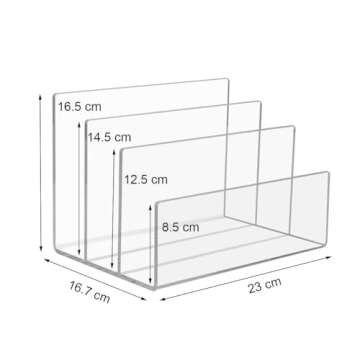 NIUBEE 3-Section Acrylic File Holder - Elegant Office Organizer