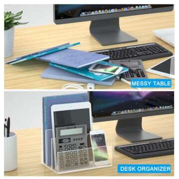 NIUBEE Acrylic File Holder for Office and Cosmetic Organization