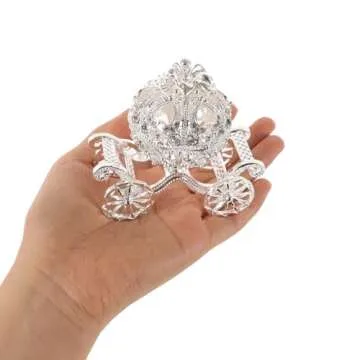 Elegant Crystal Pumpkin Carriage Trinket Box for Jewelry