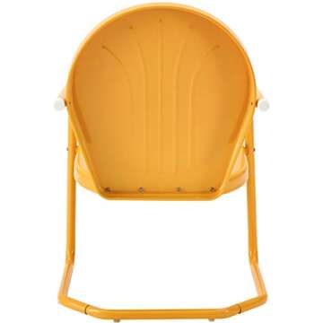 Crosley Furniture Griffith Outdoor Chair, Retro Metal Patio Chairs for Dining, Porch, Deck, Balcony, Tangerine