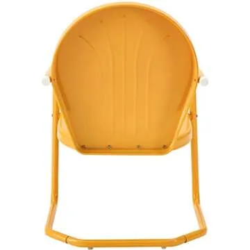 Crosley Furniture Griffith Outdoor Chair, Retro Metal Patio Chairs for Dining, Porch, Deck, Balcony, Tangerine